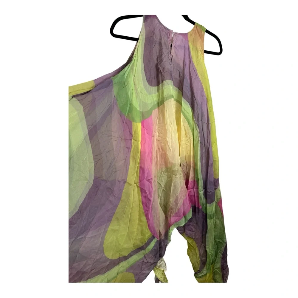 Anthropologie Siddhartha Bansal Organza Tiered Printed Midi Dress NWOT Sz Large - Picture 7 of 7